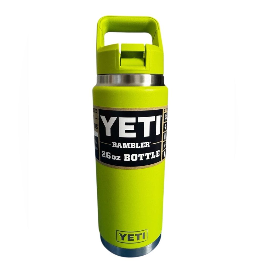 Yeti Rambler 26 oz Chartreuse Bottle W/ Straw Cap -Retired -Sold Out Color -New